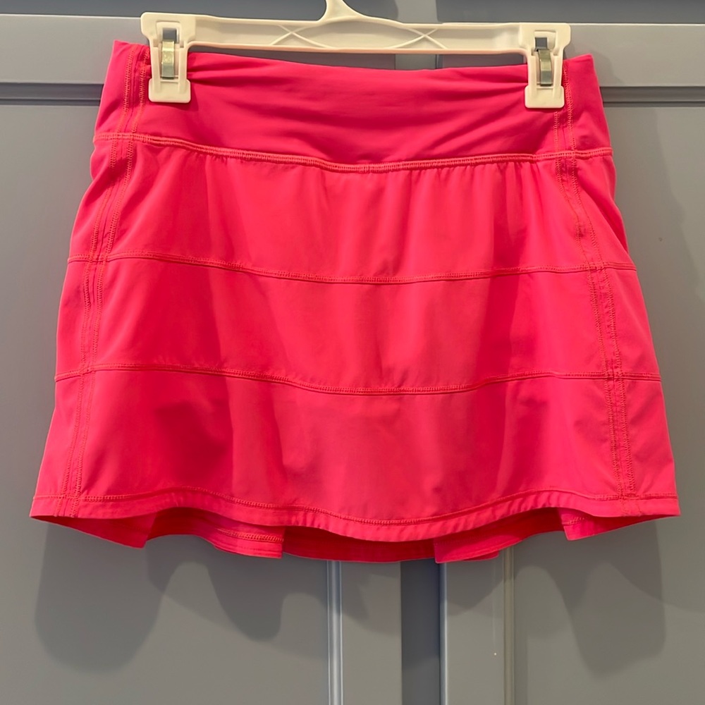 Pink highlight Lululemon Pace Rival skirt- long length